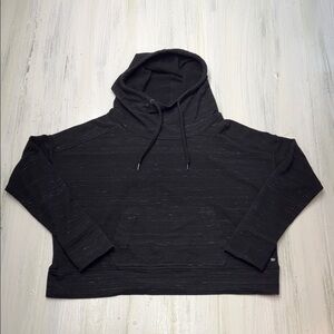 American Eagle Black Space Dye Pullover Hoodie Kangaroo Pockets Sz M